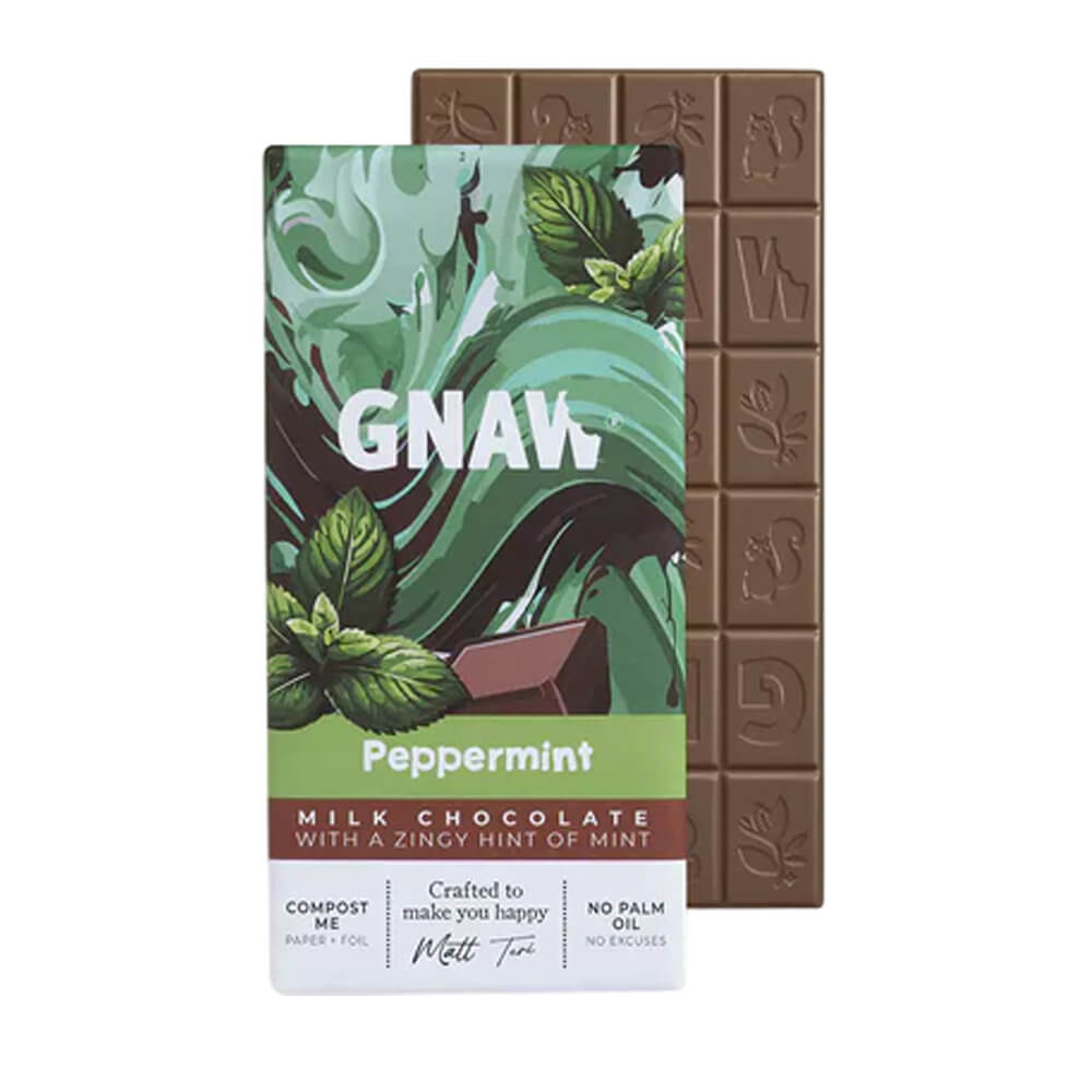 Gnaw Peppermint Milk Chocolate Bar 80g